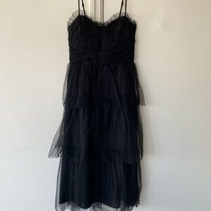 Black midi tulle dress